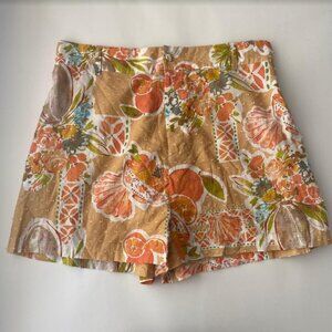 NWT Girl and the Sun Shorts 100% Cotton Floral Tropical Print Size XL
